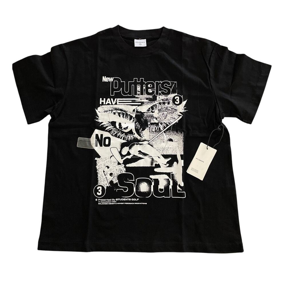 Students Golf T-Shirt "New Putters" Sz Medium Black Streetwear New